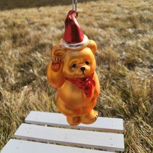 Vintage Mercury Glass Teddy Bear Ornament / Teddy Bear Ornament / MERCURY GLASS